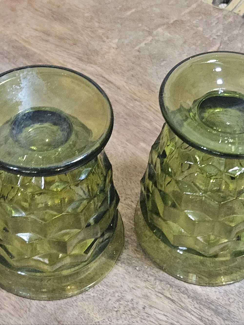 2 Indiana Whitehall Colony Vintage Glass Footed Tumblers